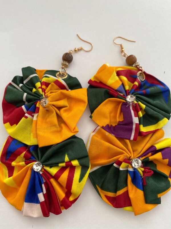 Collier et boucles d'oreilles en tissu madras