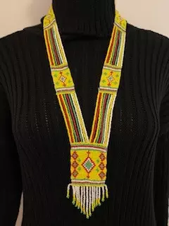 COLLIER AFRICAIN ZOULOU FRANGE A PERLE