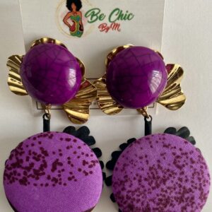 Boucles d’oreilles originales en tissu pagne