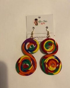 Boucles d oreilles en tissu Madras