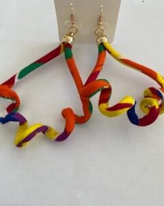 Boucles d’ oreilles pendantes en tissu madras