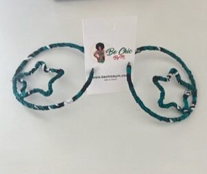 Boucles d’ oreilles africaines en tissu wax