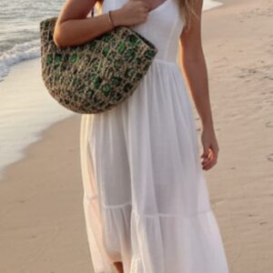 PANIER EN OSIER MELANGE AVEC DU TISSU AFRICAIN WAX FAIT MAIN